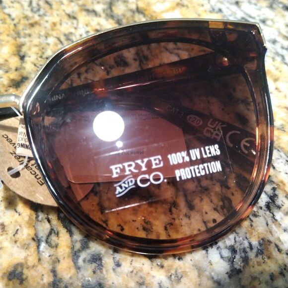 Frye and Co. Tortoise Shell Brown Sunglasses 100% UV Lens Protection NWT main image 8